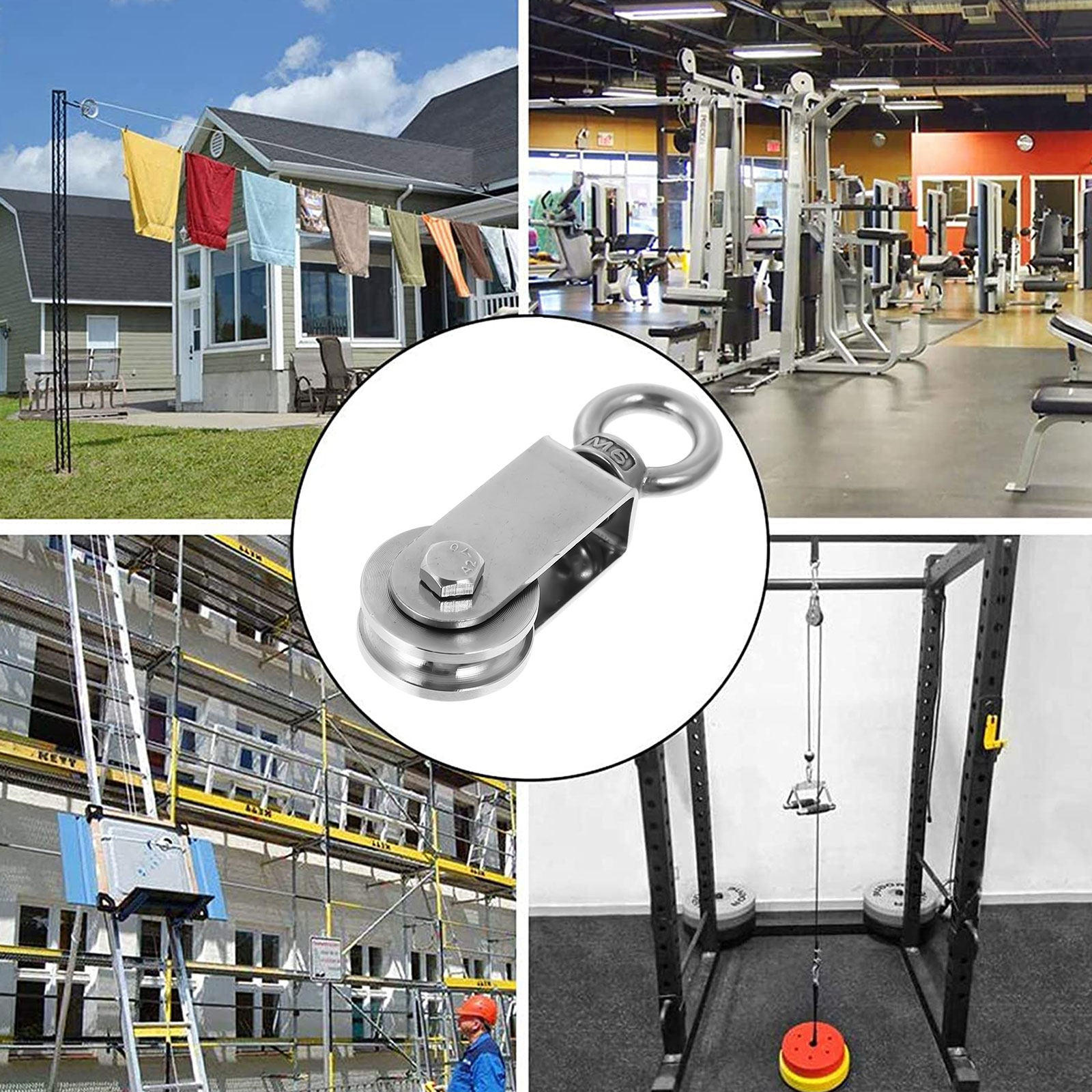 Heavy Equipment Lift - U-förmiger Ring aus Edelstahl, robustes Kabelrad