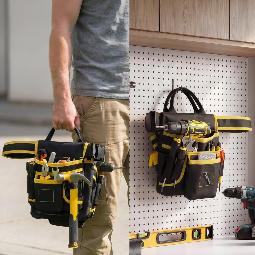 Heavy Equipment Electrician - Robuste Werkzeugtasche aus Oxford-Stoff, Elektriker-Hüfttasche, Mehrzweck-Aufbewahrung