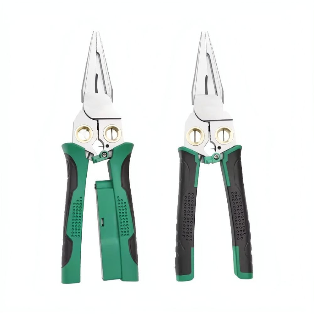 Heavy Equipment Electrician - Präzisions-8-in-1-Abisolierzange, Elektriker-Handwerkzeug, Multifunktions-Nadelzange für Heimreparaturen